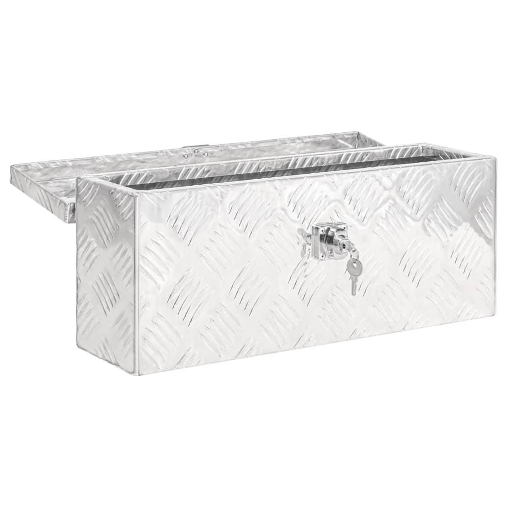 vidaXL Storage Box Silver 50x15x20.5 Aluminium