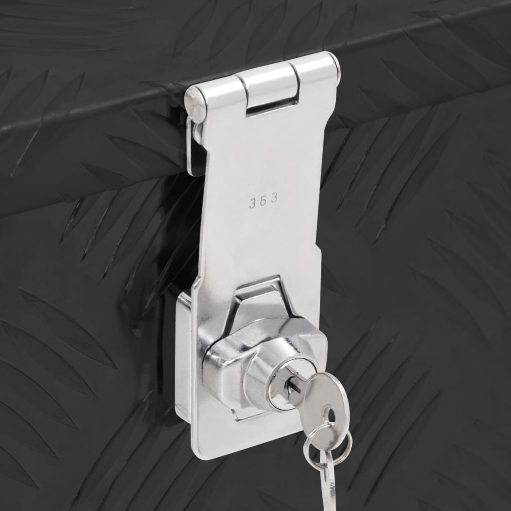 vidaXL Storage Box Black 50x15x20.5 Aluminium