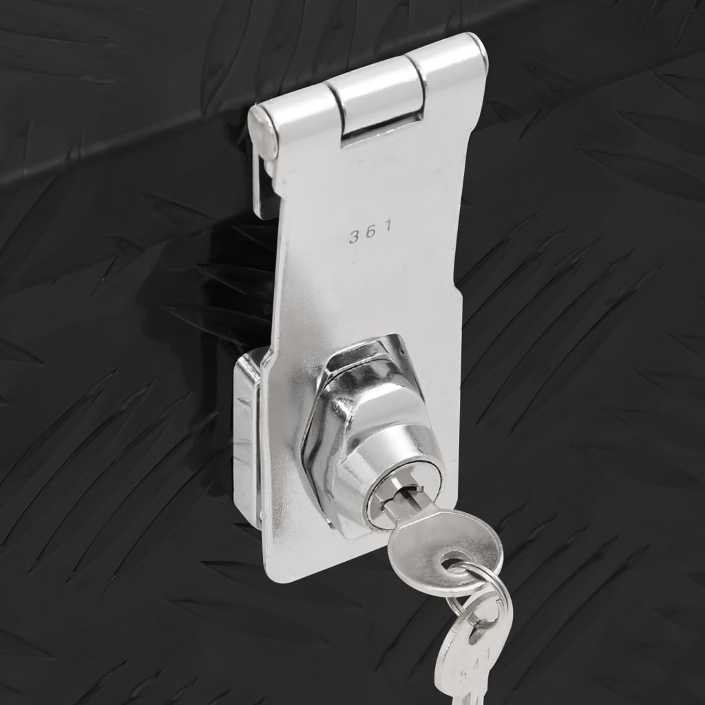 vidaXL Storage Box Black 60x23.5x23 cm Aluminium