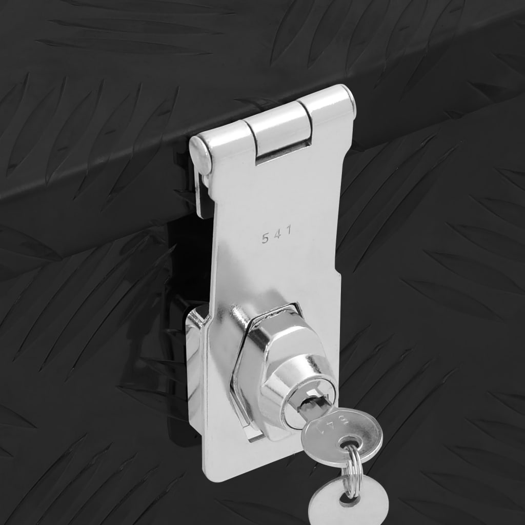 vidaXL Storage Box Black 70x31x27 cm Aluminium