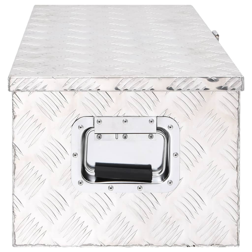 vidaXL Storage Box Silver 80x39x30 cm Aluminium