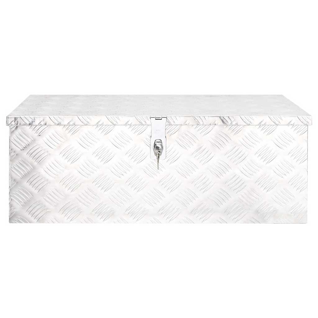 Storage Box Silver 80x39x30 cm Aluminium