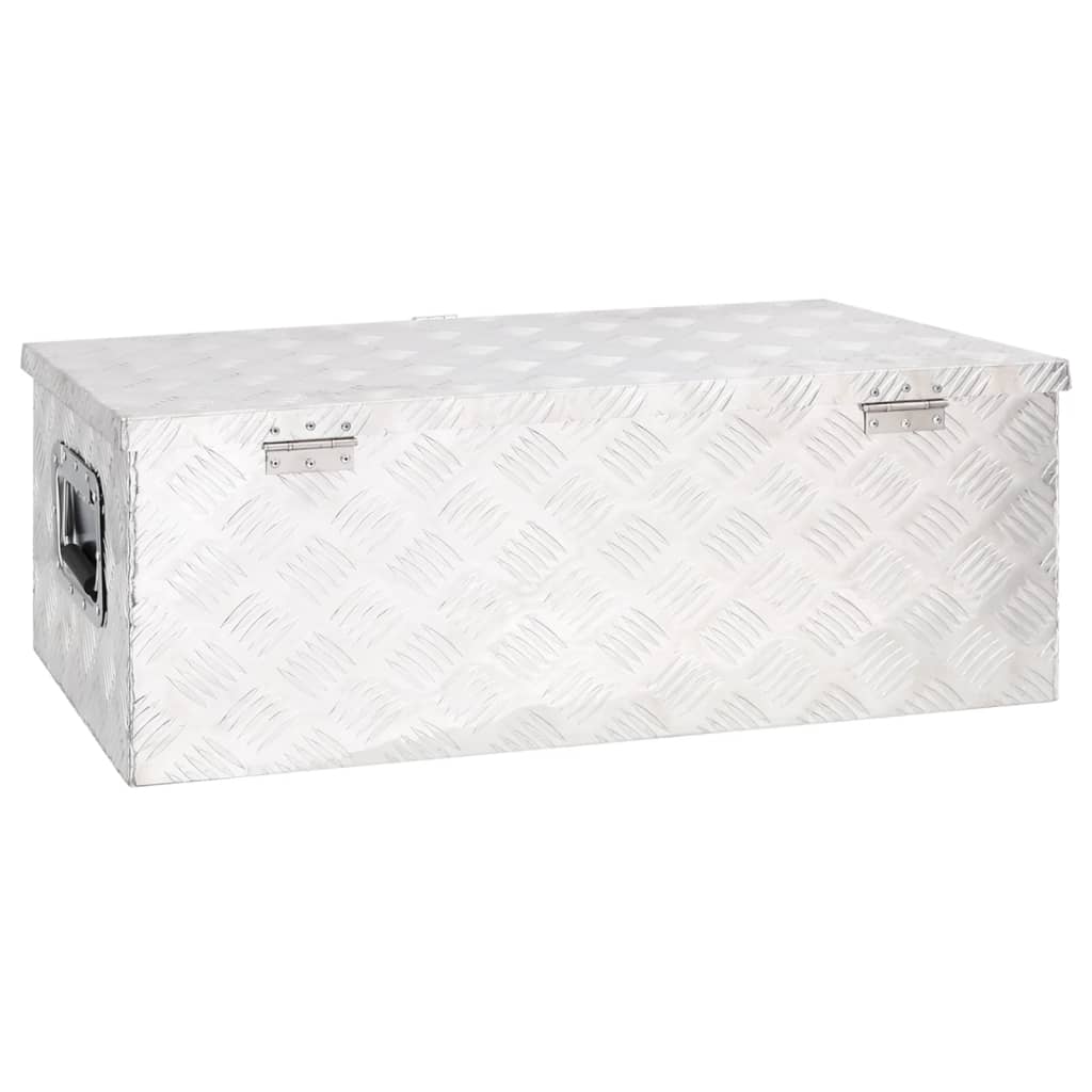 vidaXL Storage Box Silver 80x39x30 cm Aluminium