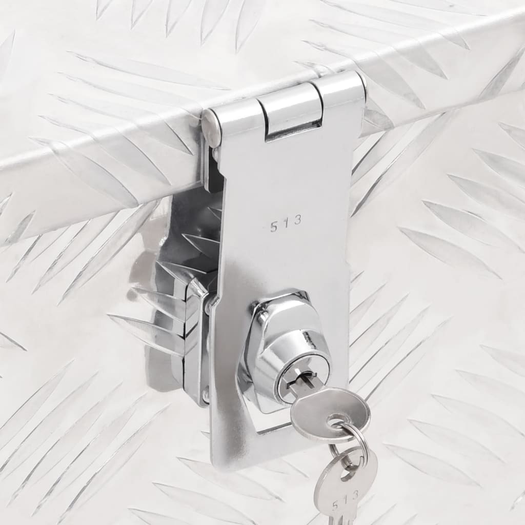 vidaXL Storage Box Silver 80x39x30 cm Aluminium