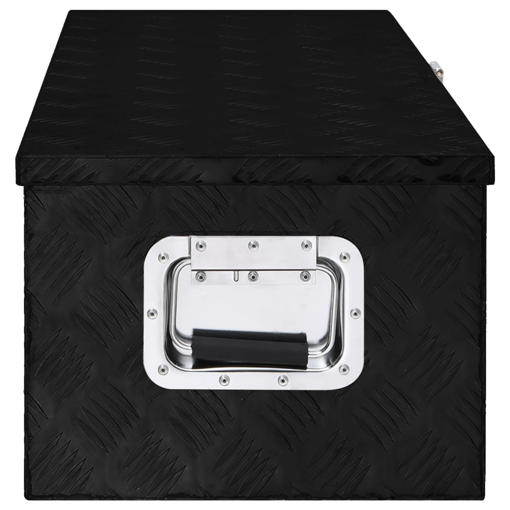 vidaXL Storage Box Black 80x39x30 cm Aluminium
