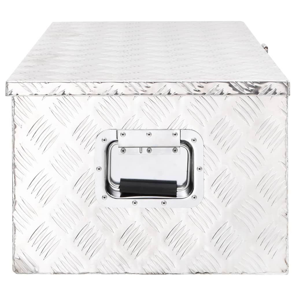 vidaXL Storage Box Silver 90x47x33.5 cm Aluminium