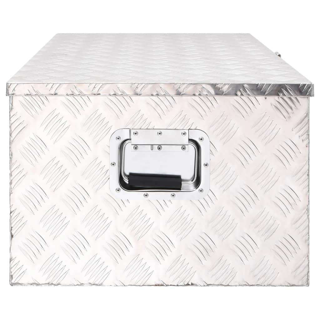vidaXL Storage Box Silver 100x55x37 cm Aluminium