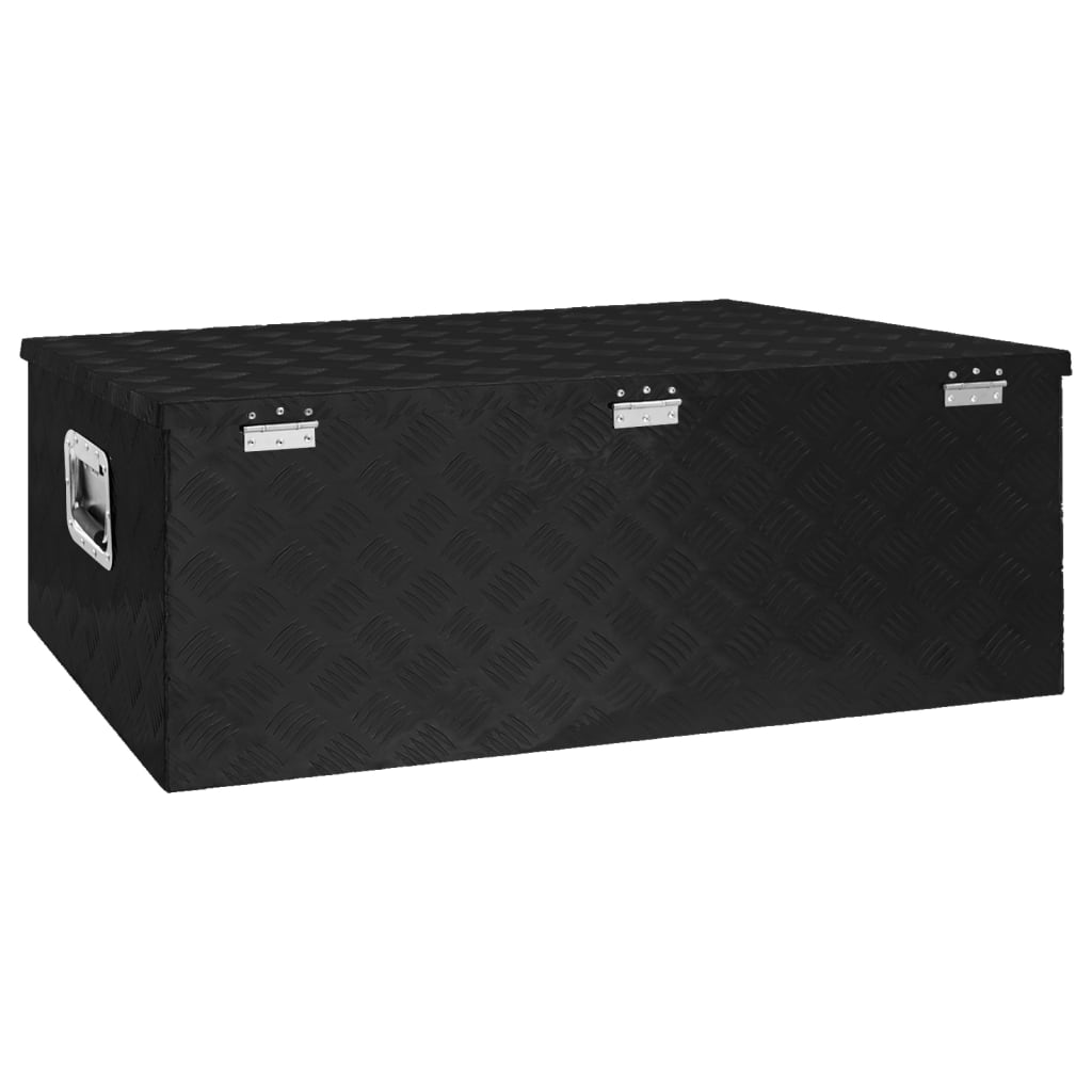 vidaXL Storage Box Black 100x55x37 cm Aluminium