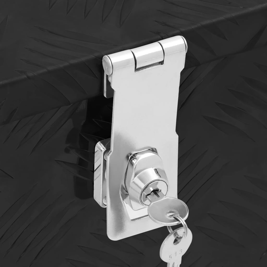 vidaXL Storage Box Black 100x55x37 cm Aluminium