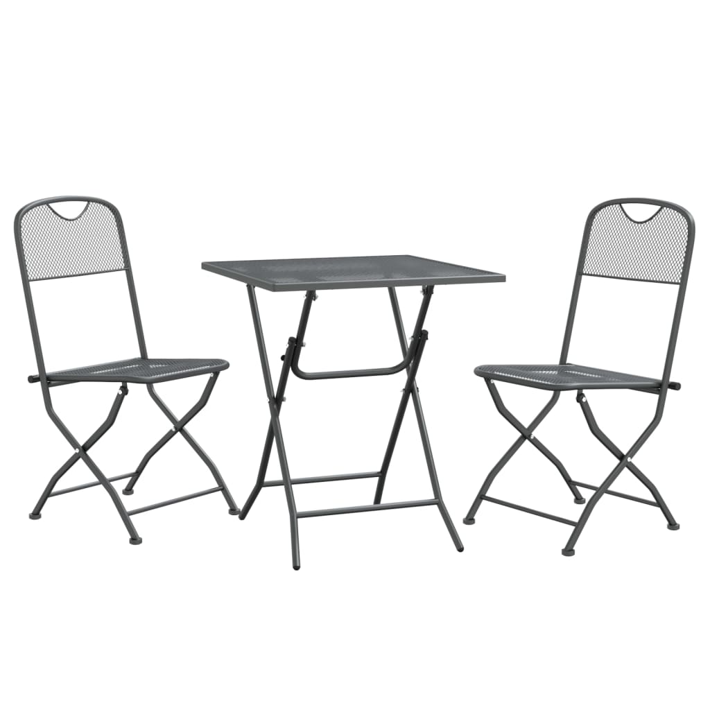 Garden Dining Set | Anthracite | Expanded metal mesh | Small |  Foldable