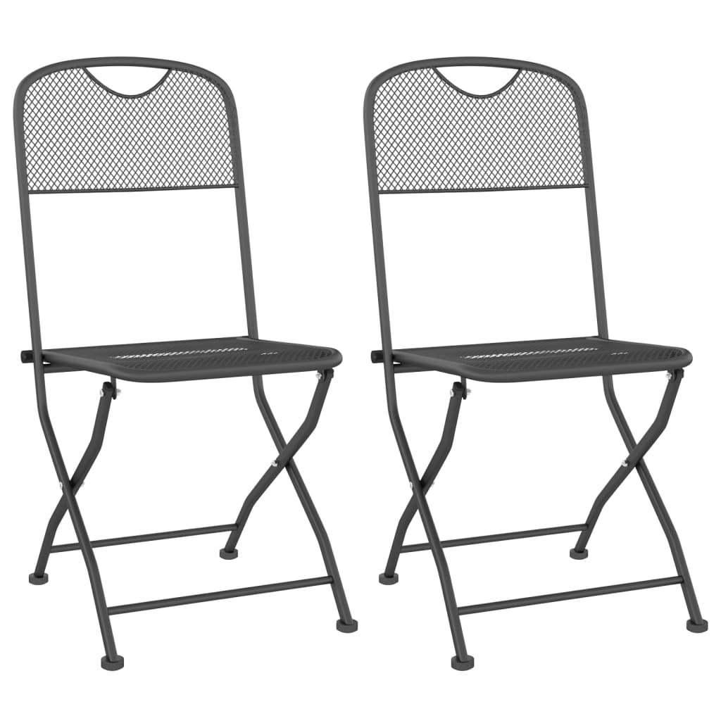 Garden Dining Set | Anthracite | Expanded metal mesh | Small |  Foldable