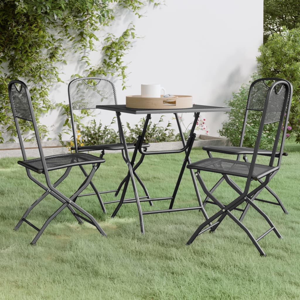 Garden Dining Set | Anthracite | Expanded metal mesh | Foldable