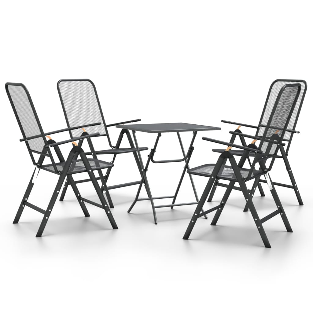 vidaXL 5 Piece Garden Dining Set Expanded Metal Mesh Anthracite