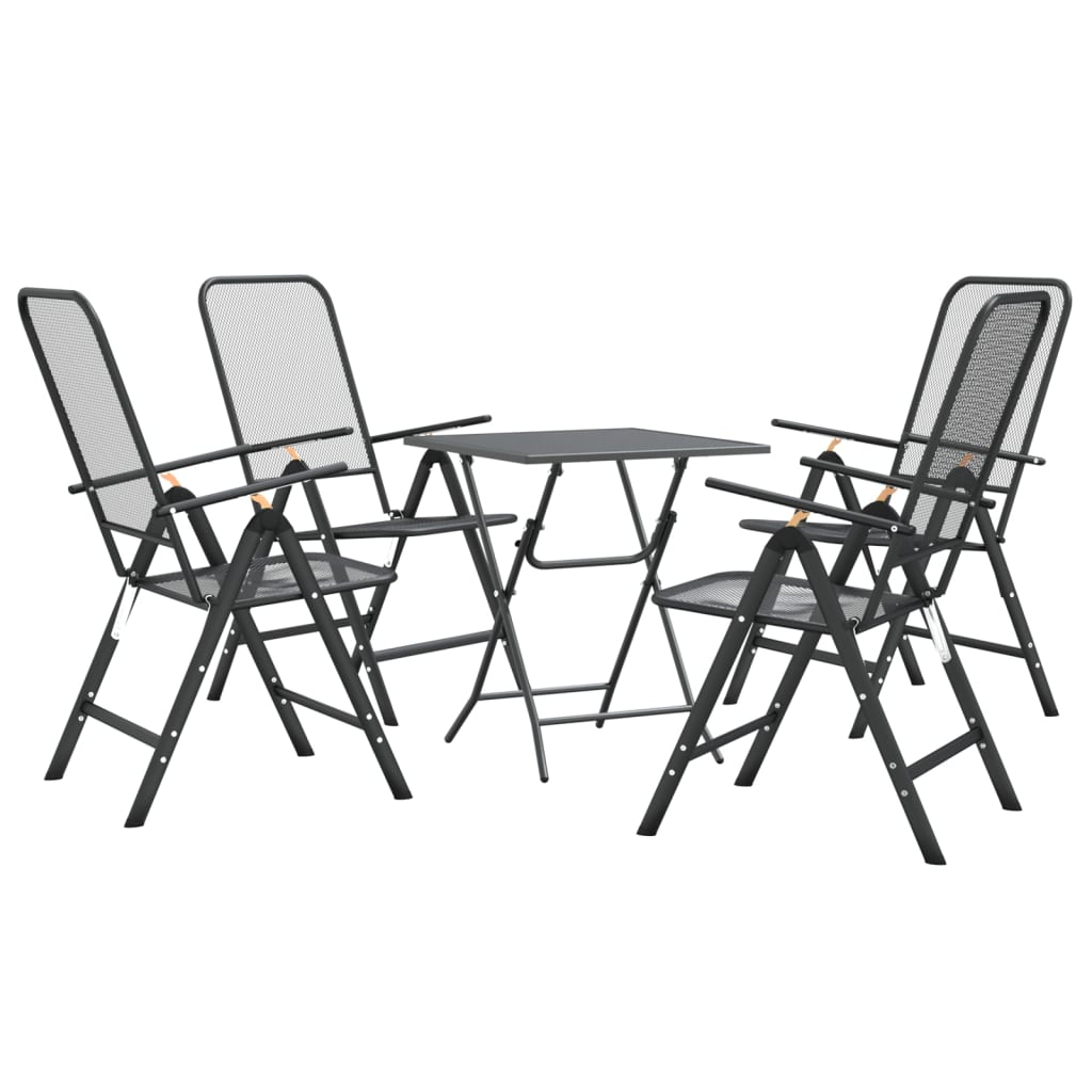 vidaXL 5 Piece Garden Dining Set Expanded Metal Mesh Anthracite