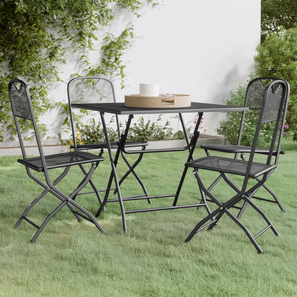 vidaXL 5 Piece Garden Dining Set Expanded Metal Mesh Anthracite