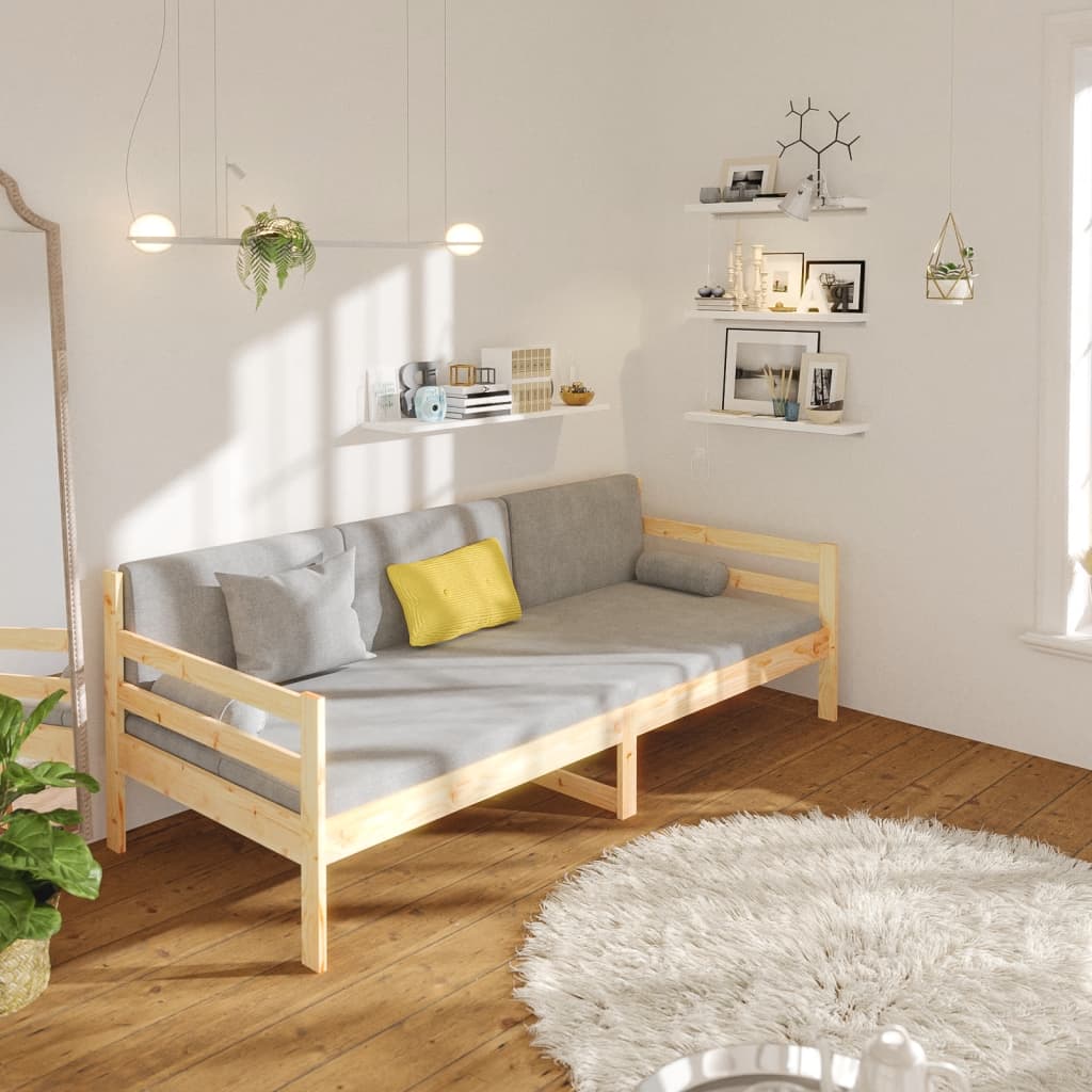 Day Bed without Mattress 90x190cm Solid Wood Pine