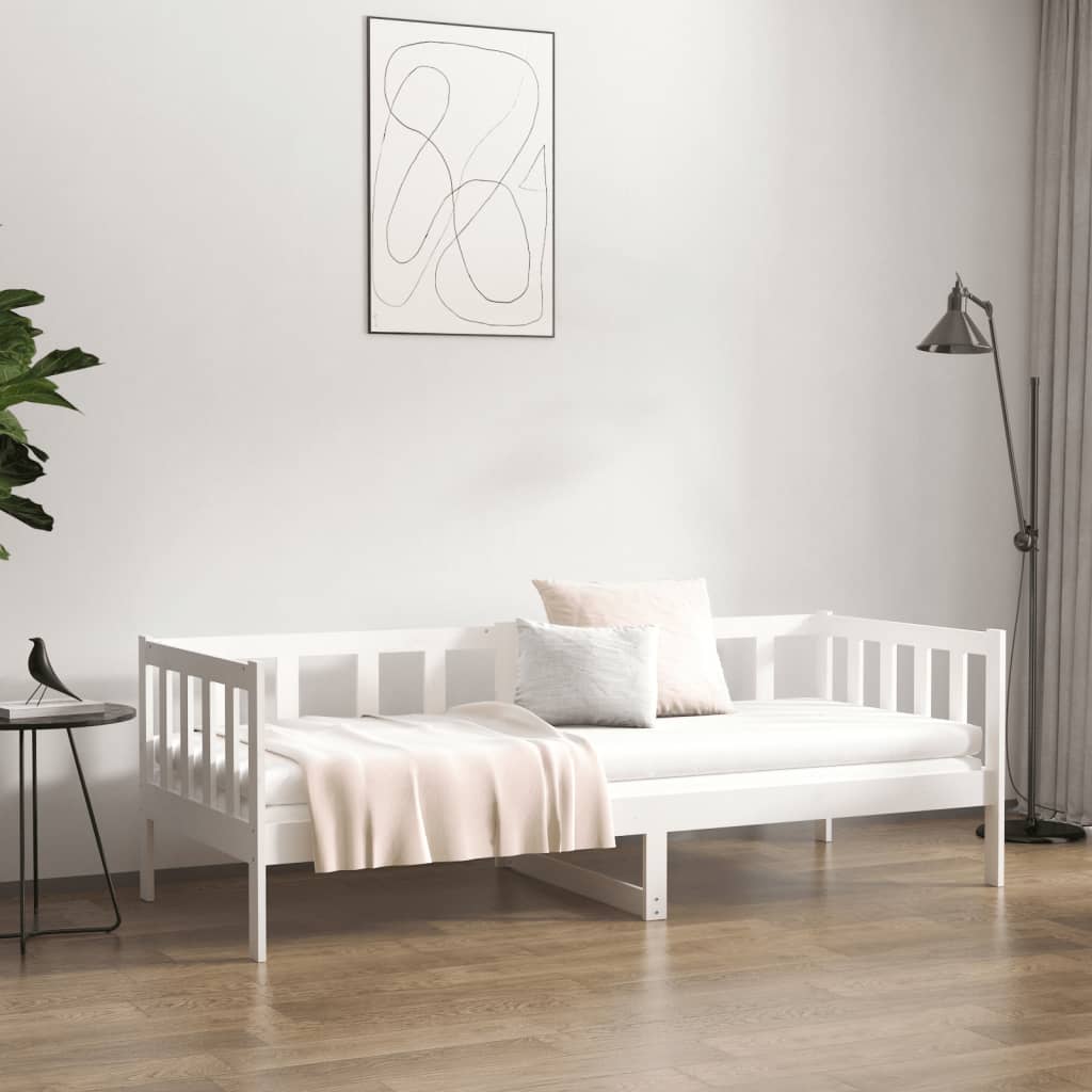 vidaXL Day Bed without Mattress White 90x190cm Solid Wood Pine