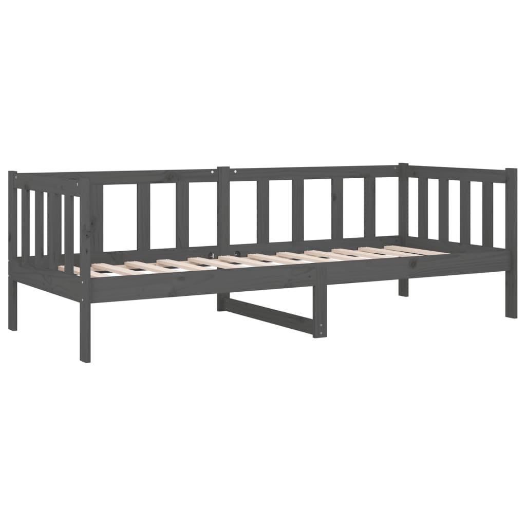 vidaXL Day Bed without Mattress Grey 90x190cm Solid Wood Pine