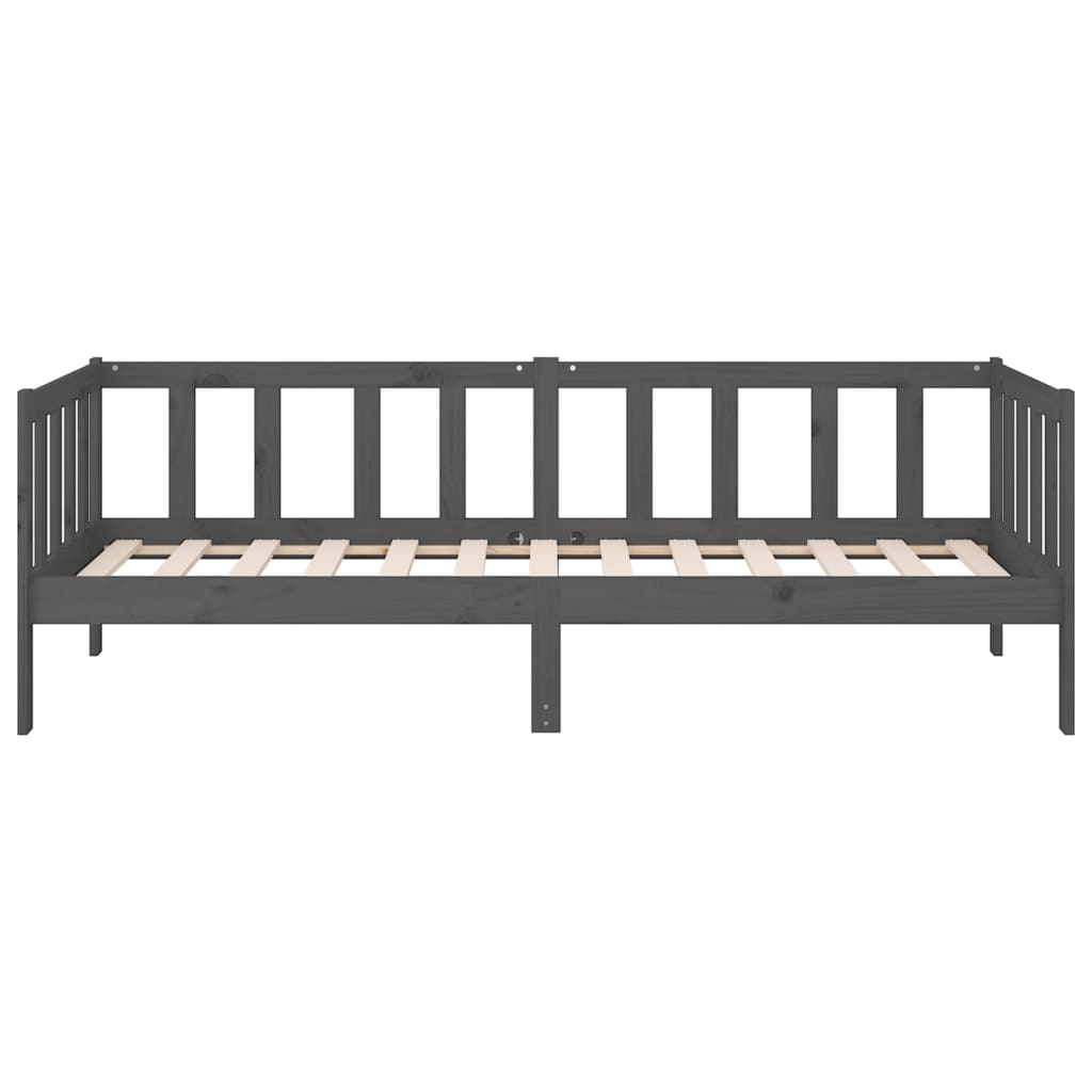 vidaXL Day Bed without Mattress Grey 90x190cm Solid Wood Pine