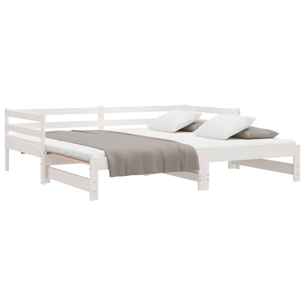 Pull-out Day Bed without Mattress White 90x190 cm