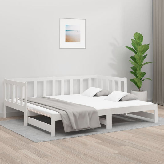 vidaXL Pull-out Day Bed without Mattress White 2x(90x190)cm