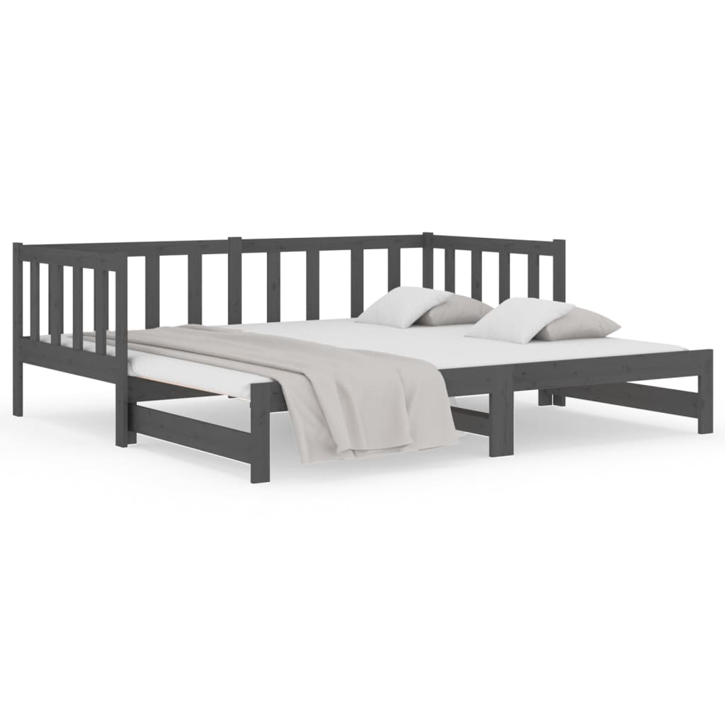 vidaXL Pull-out Day Bed without Mattress Grey 2x(90x190)cm