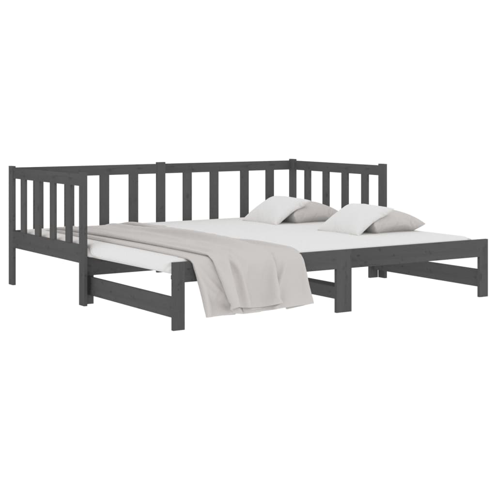 vidaXL Pull-out Day Bed without Mattress Grey 2x(90x190)cm