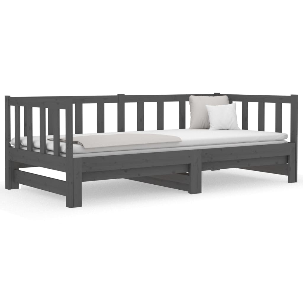 vidaXL Pull-out Day Bed without Mattress Grey 2x(90x190)cm