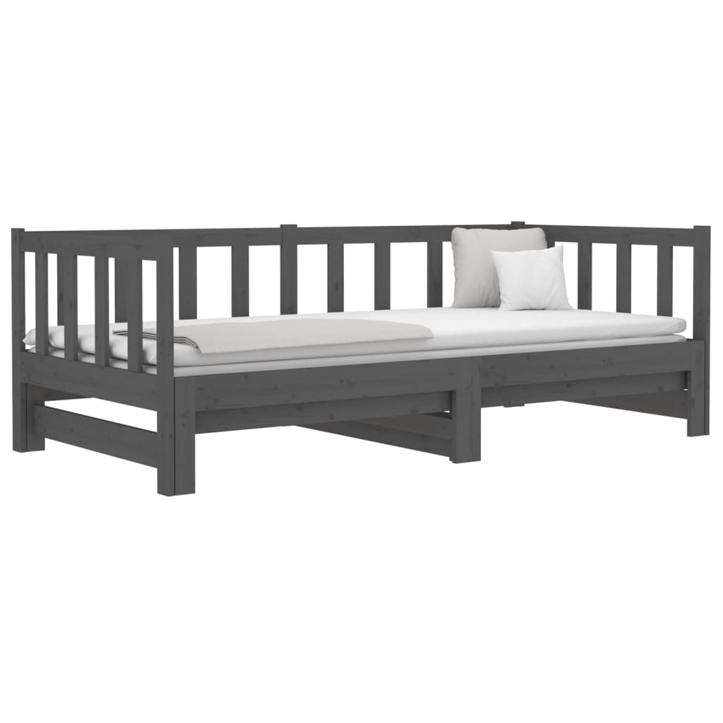 vidaXL Pull-out Day Bed without Mattress Grey 2x(90x190)cm