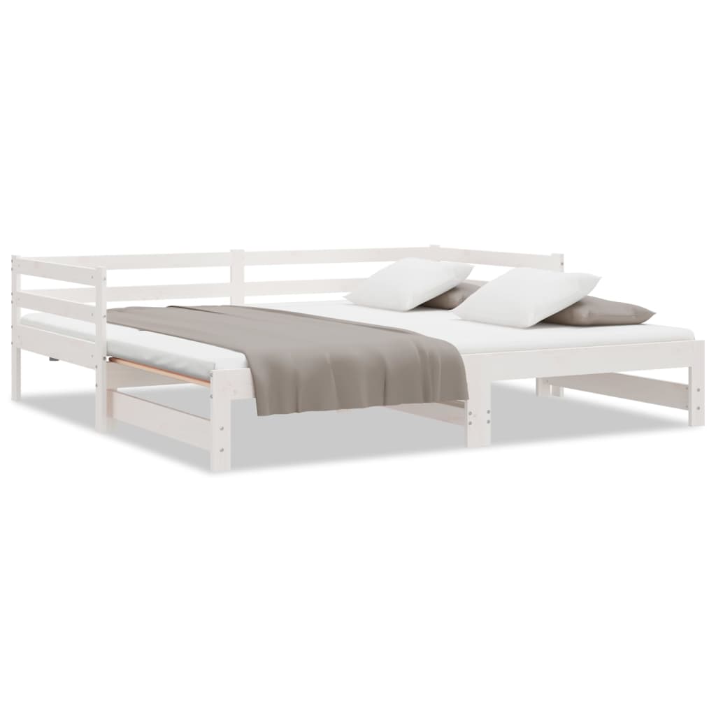 vidaXL Pull-out Day Bed without Mattress White 80x200 cm