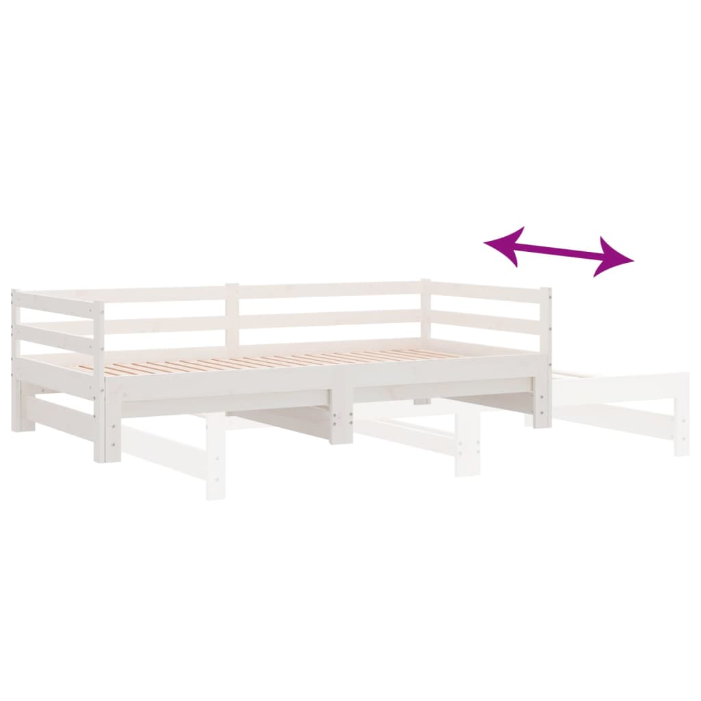 vidaXL Pull-out Day Bed without Mattress White 80x200 cm