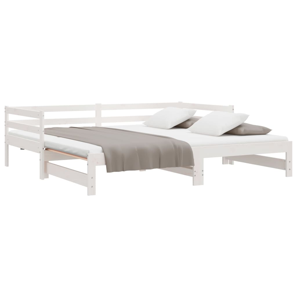 vidaXL Pull-out Day Bed without Mattress White 80x200 cm