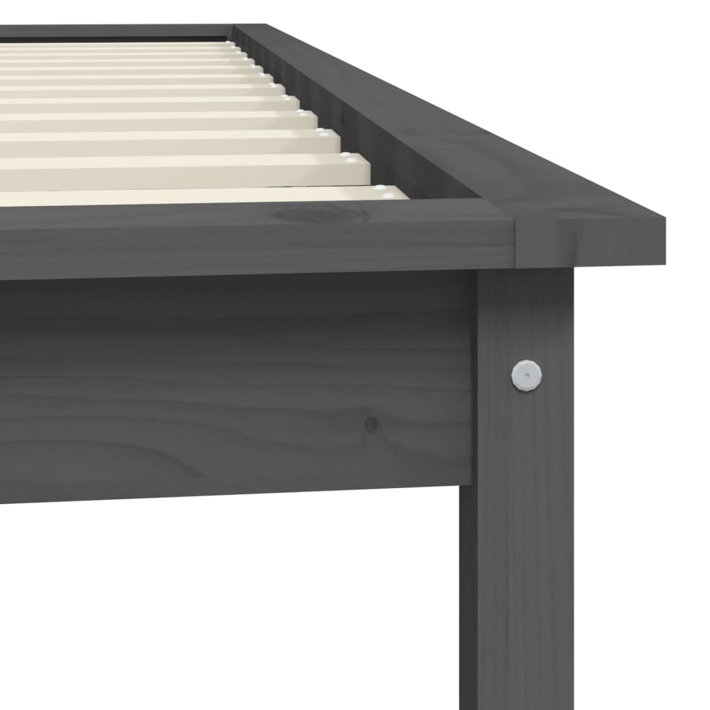 820528 vidaXL Bed Frame without Mattress Grey 90x200 cm Solid Wood