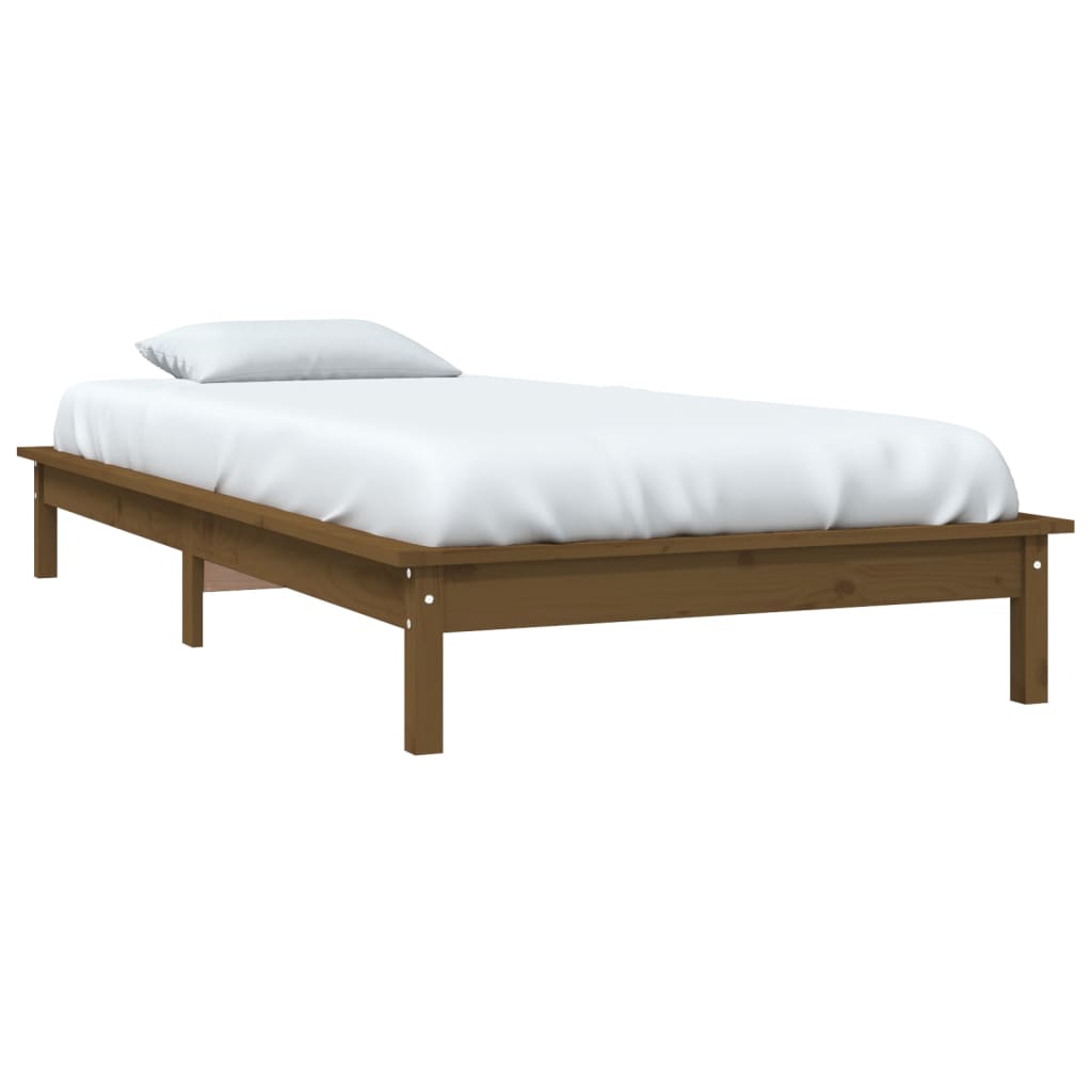 vidaXL Bed Frame without Mattress Honey Brown 90x200 cm Solid Wood