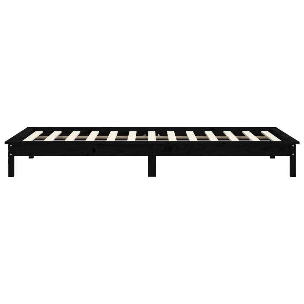 820530 vidaXL Bed Frame without Mattress Black 90x200 cm Solid Wood