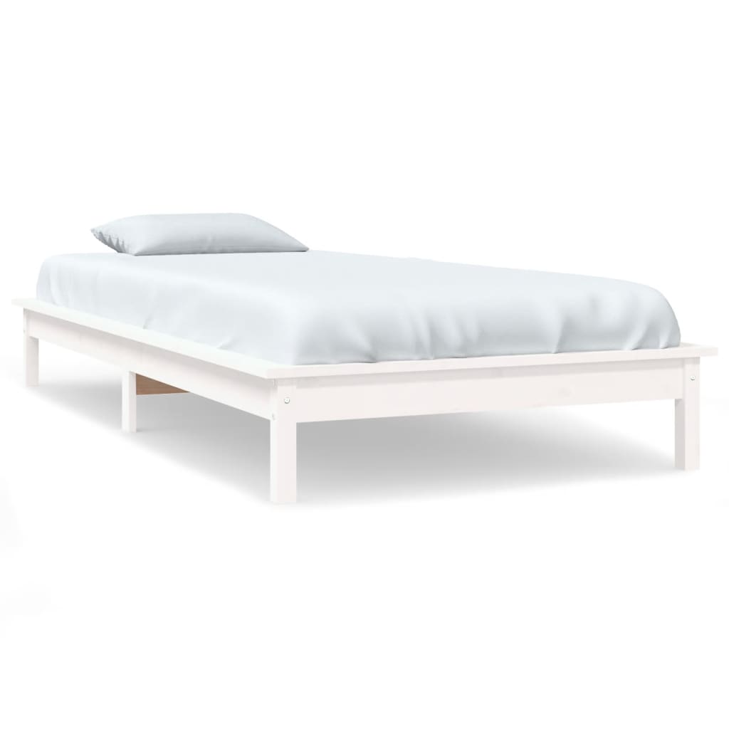 820532 vidaXL Bed Frame without Mattress White 100x200 cm Solid Wood