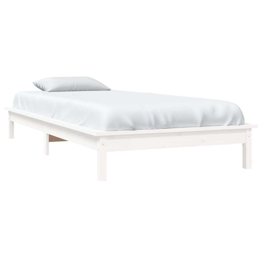 820532 vidaXL Bed Frame without Mattress White 100x200 cm Solid Wood