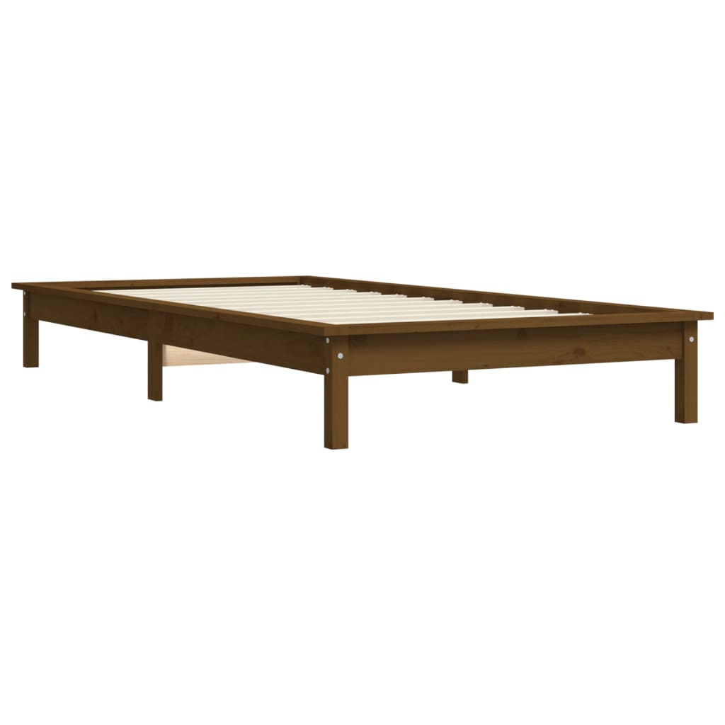 820534 vidaXL Bed Frame without Mattress Honey Brown 100x200 cm Solid Wood