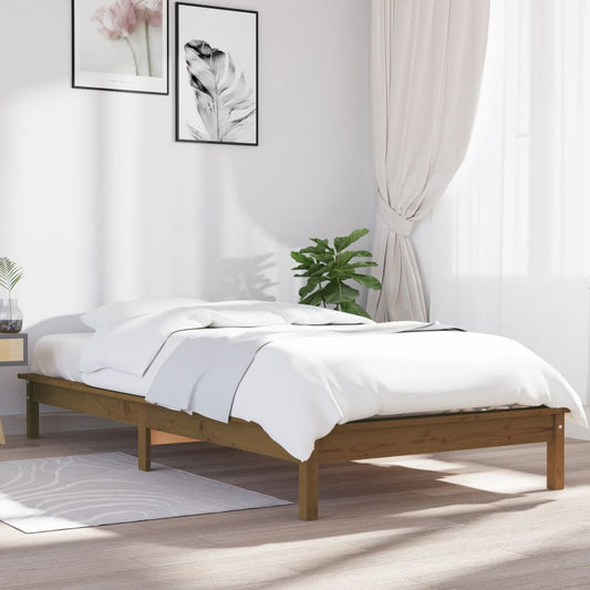 820534 vidaXL Bed Frame without Mattress Honey Brown 100x200 cm Solid Wood