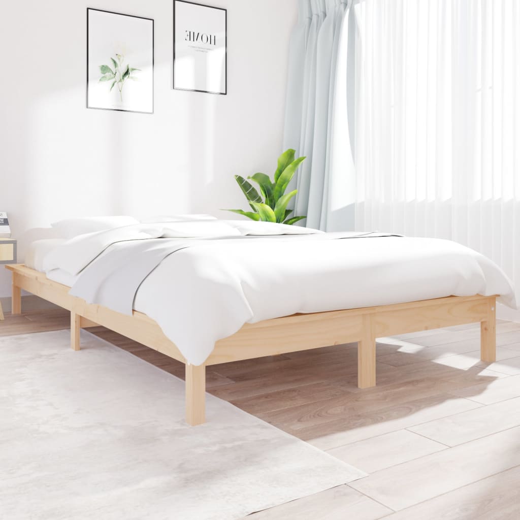 Bed Frame | Natural Pine | Solid Pine Wood | Double | Durable | Bed Frame