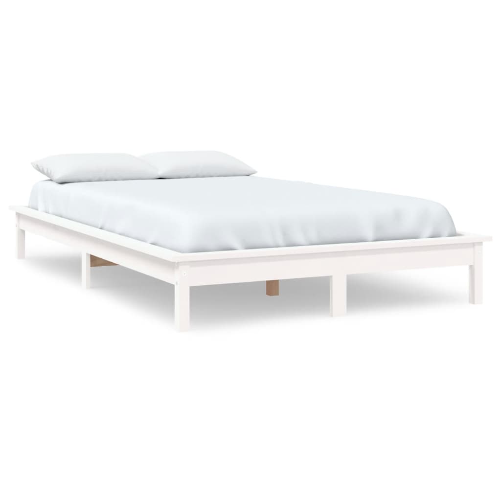 Bed Frame | White | Solid pine wood | 120x200 cm |  Durable  | Bed Frame