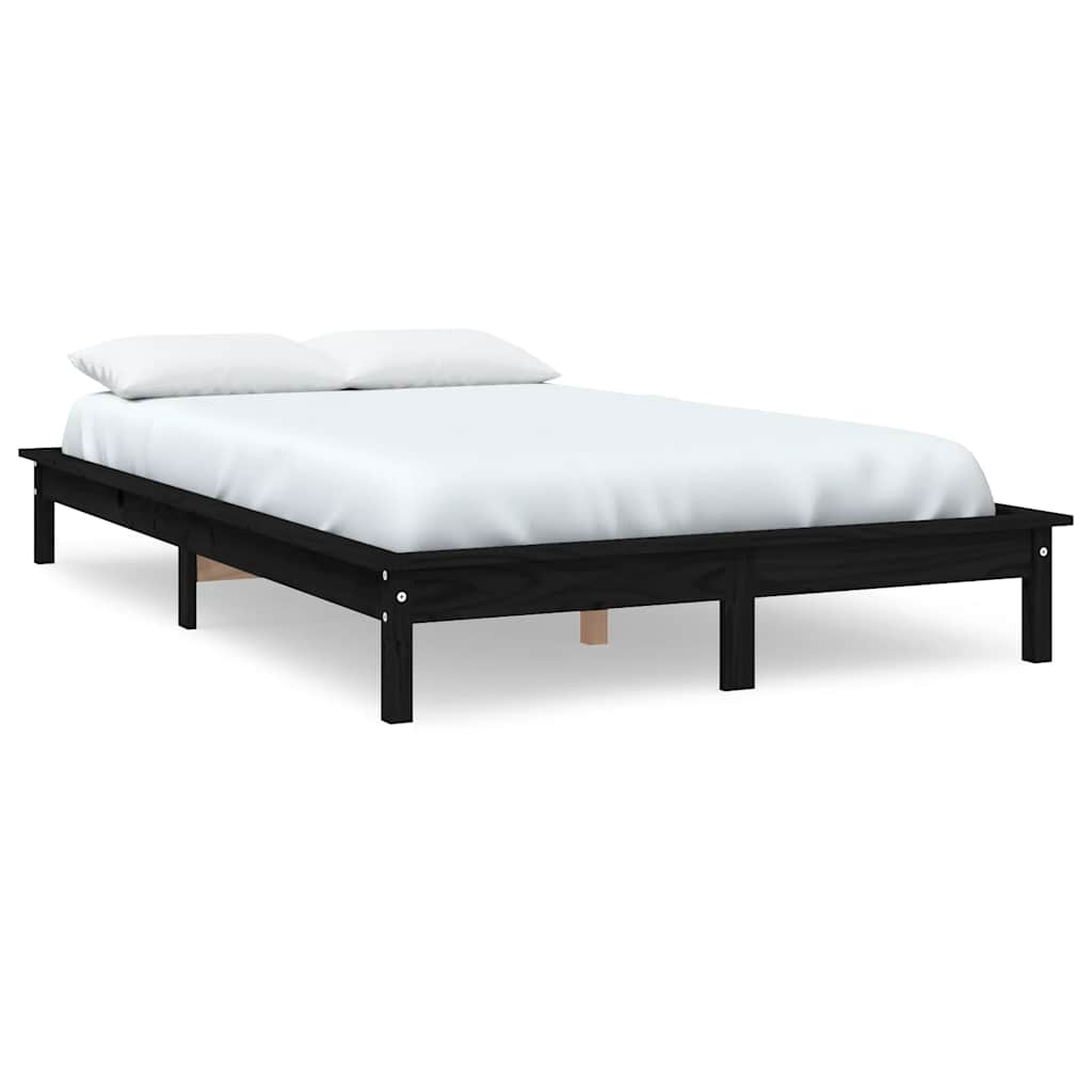 Bed Frame | Black | Solid Pine Wood | 120x200 cm |  Durable  | Bed Frame
