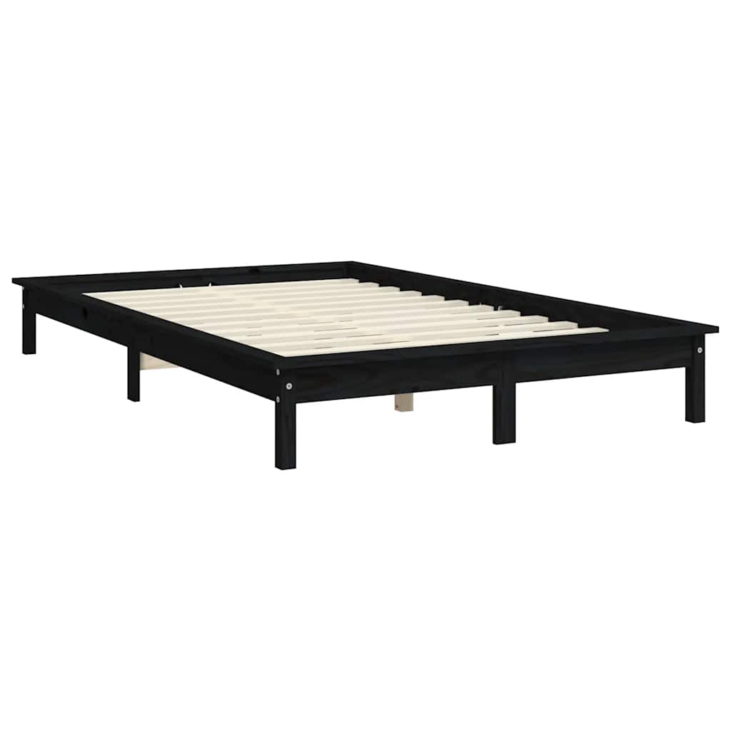 Bed Frame | Black | Solid Pine Wood | 120x200 cm |  Durable  | Bed Frame