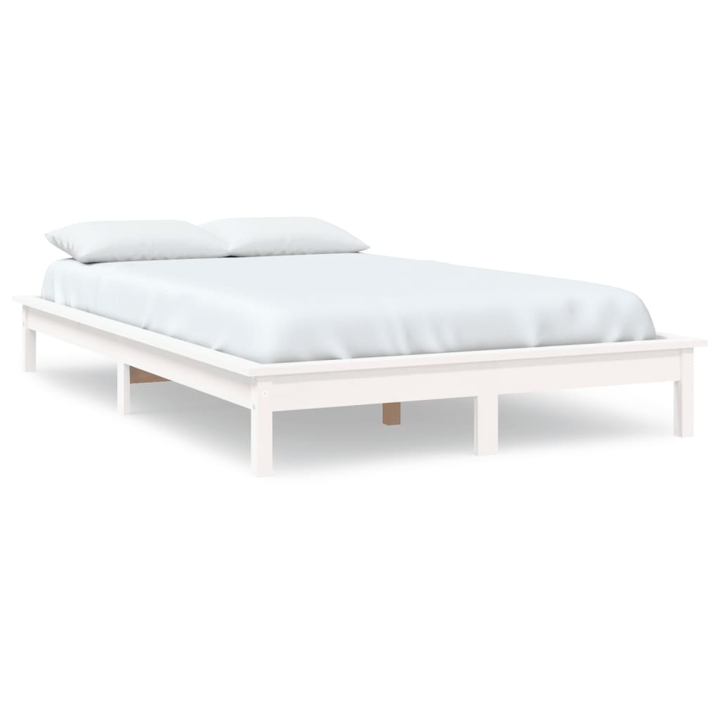 820552 vidaXL Bed Frame without Mattress White 160x200 cm Solid Wood