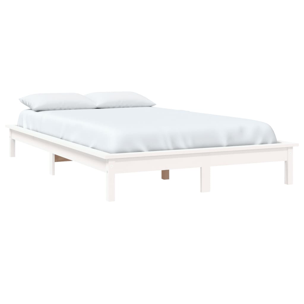 820552 vidaXL Bed Frame without Mattress White 160x200 cm Solid Wood