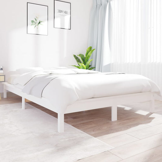 820552 vidaXL Bed Frame without Mattress White 160x200 cm Solid Wood