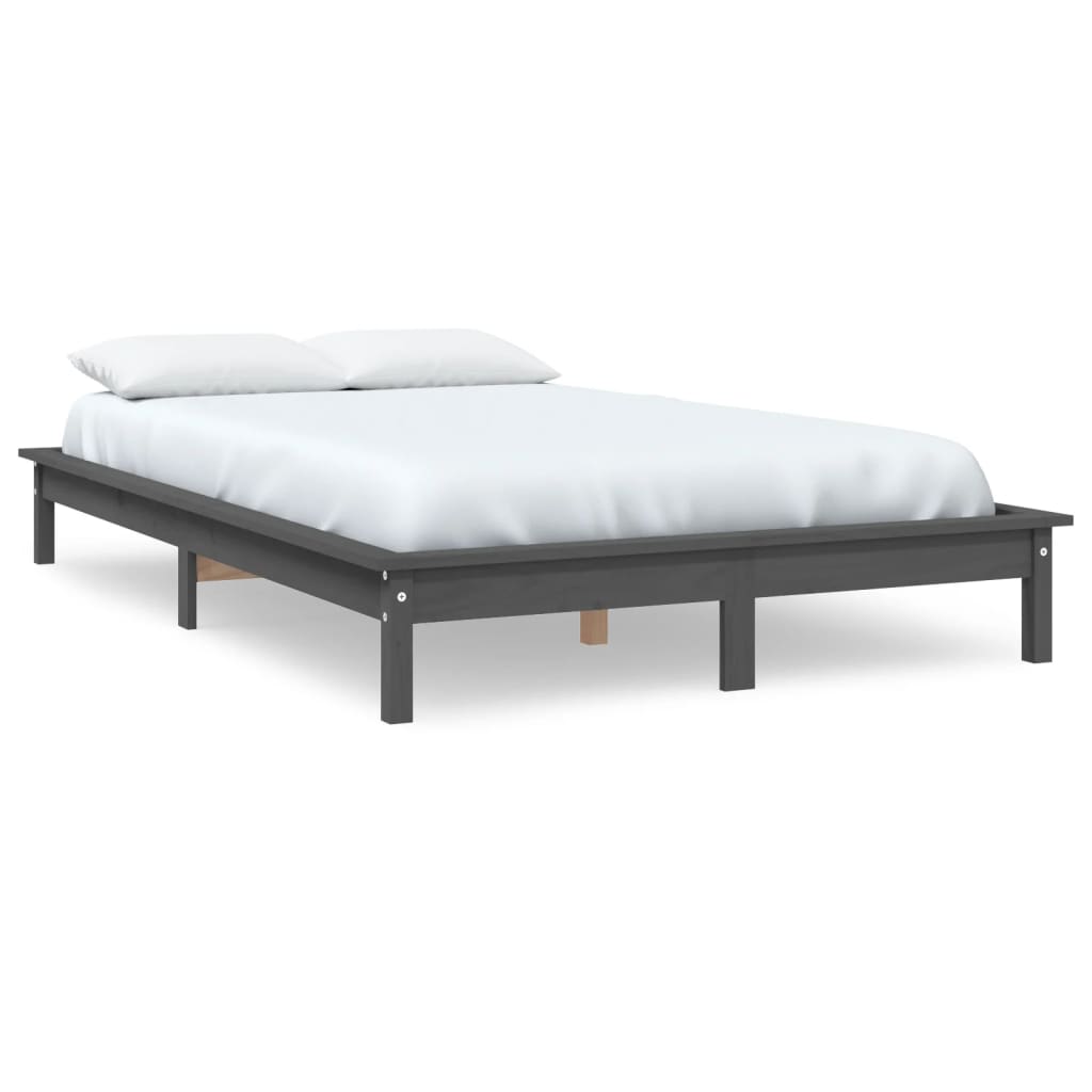 820553 vidaXL Bed Frame without Mattress Grey 160x200 cm Solid Wood