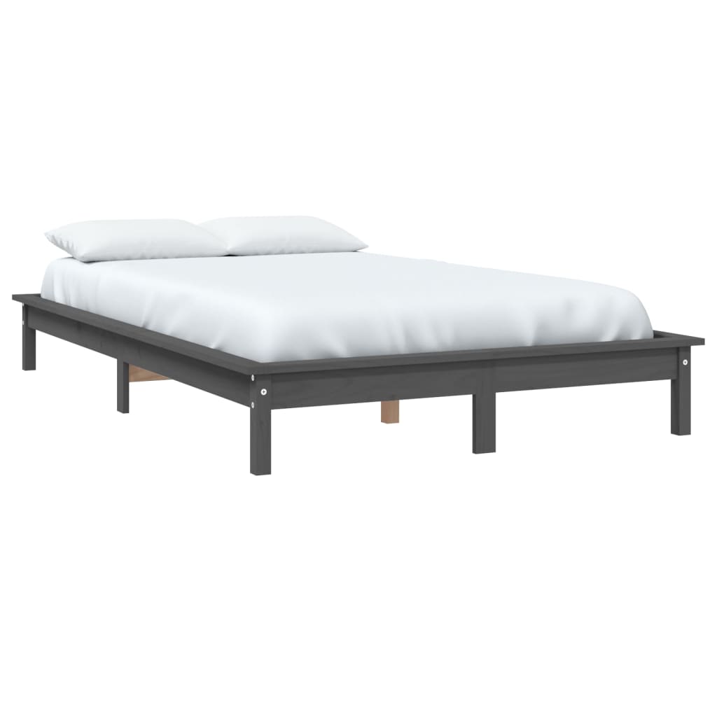 820553 vidaXL Bed Frame without Mattress Grey 160x200 cm Solid Wood