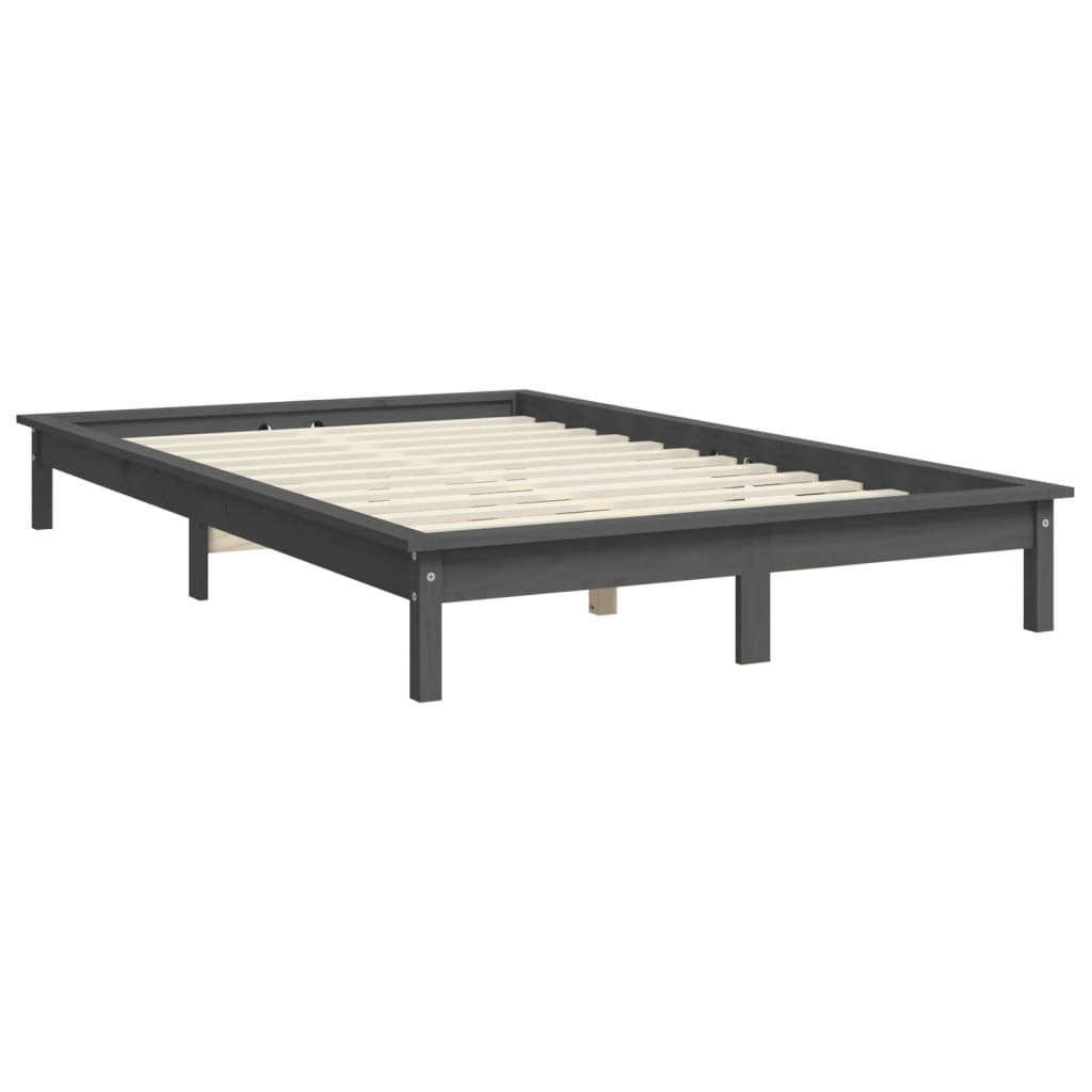 820553 vidaXL Bed Frame without Mattress Grey 160x200 cm Solid Wood