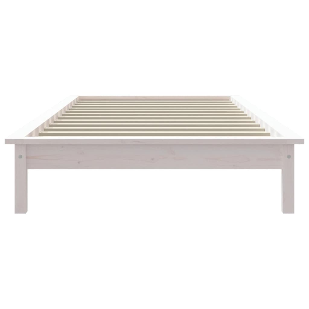 vidaXL Bed Frame without Mattress White Small Single Solid Wood